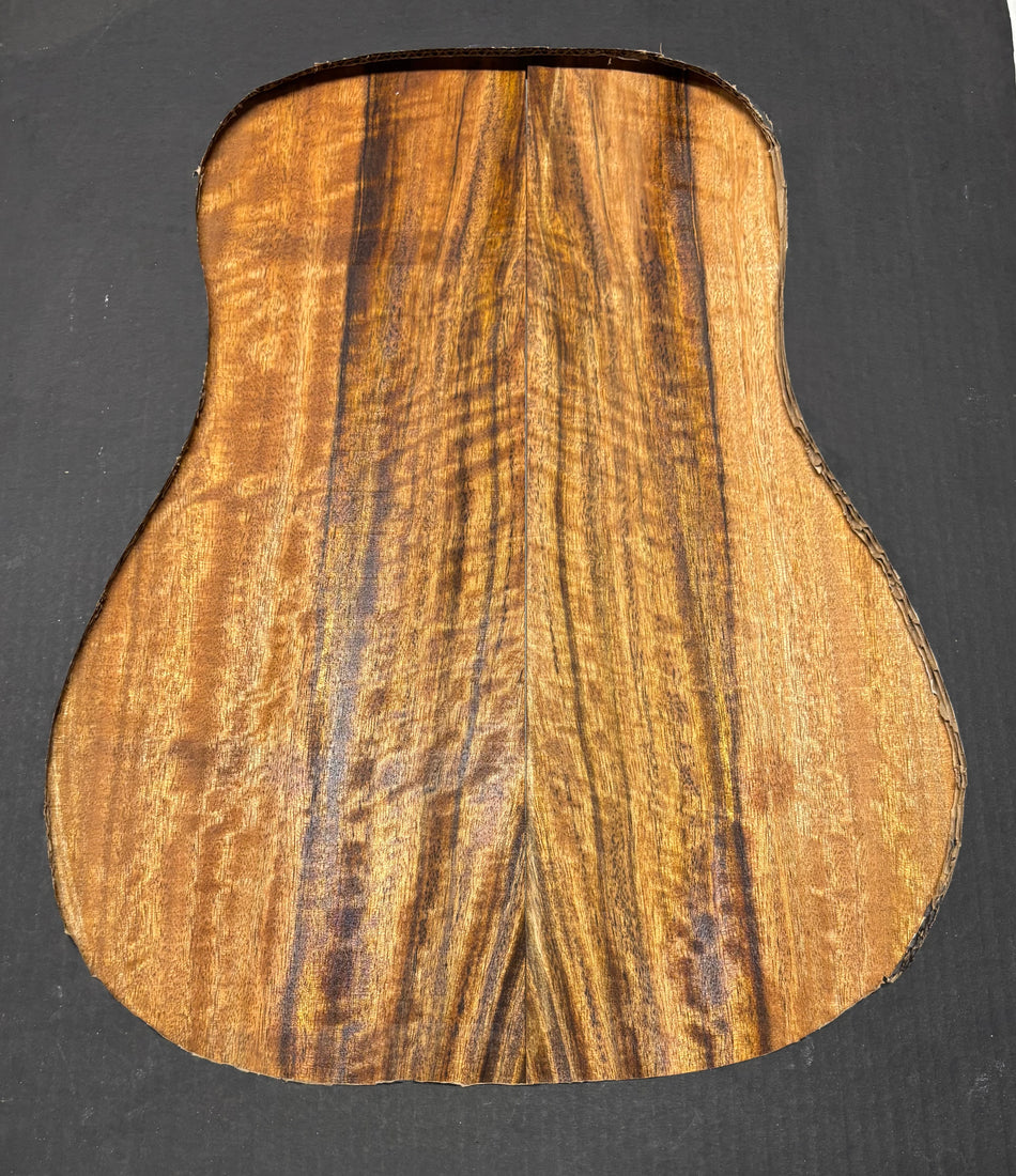 Flame Chocolate Mango Dreadnought Guitar Back Set #238