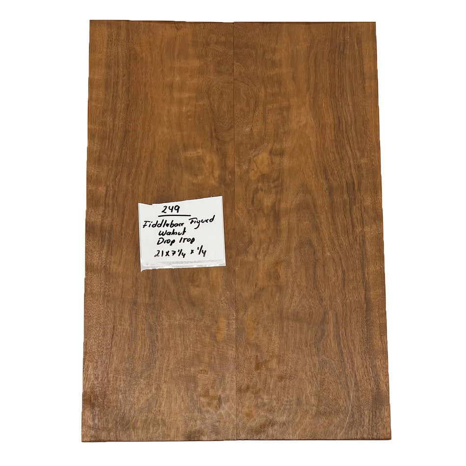 Fiddleback Figured Walnut Drop Top 21" x 7-1/4" x 1/4" #249