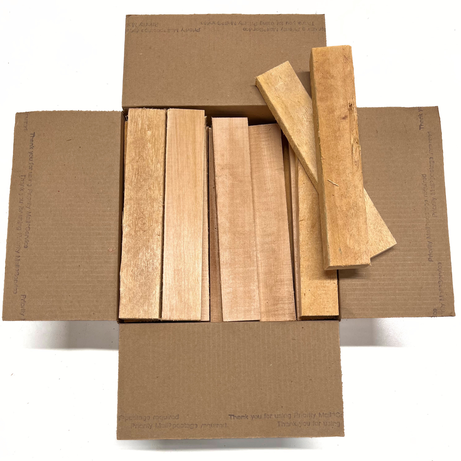Box of Basswood 12&quot; x 12&quot; x 6&quot; Wood Scrap DIY Craft Carving Scroll Short Lumber Cutoff Boards - Exotic Wood Zone - Buy online Across USA 