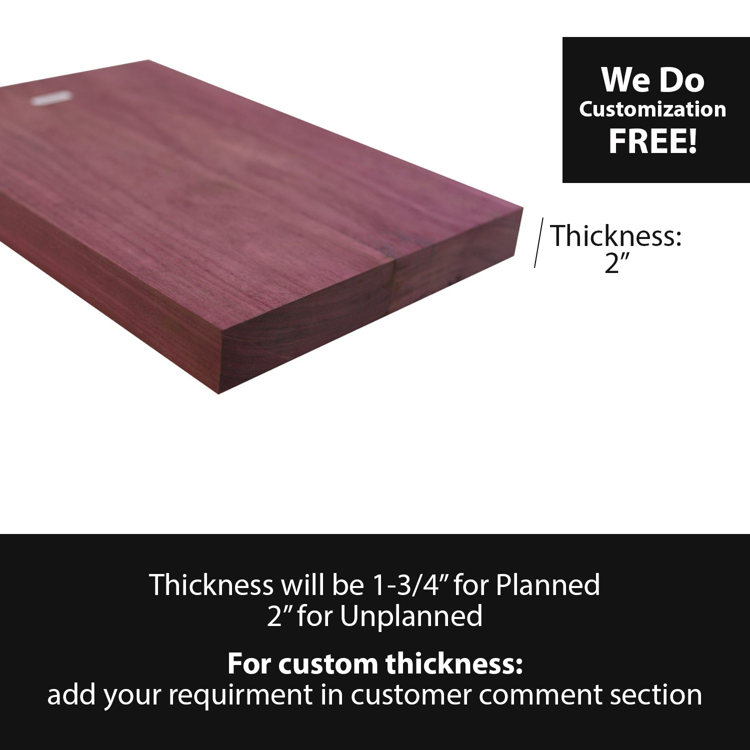 Purpleheart Guitar Body Blanks- 3 Pieces Glued, 21&quot; x 14&quot; x 2&quot; - Exotic Wood Zone - Buy online Across USA 