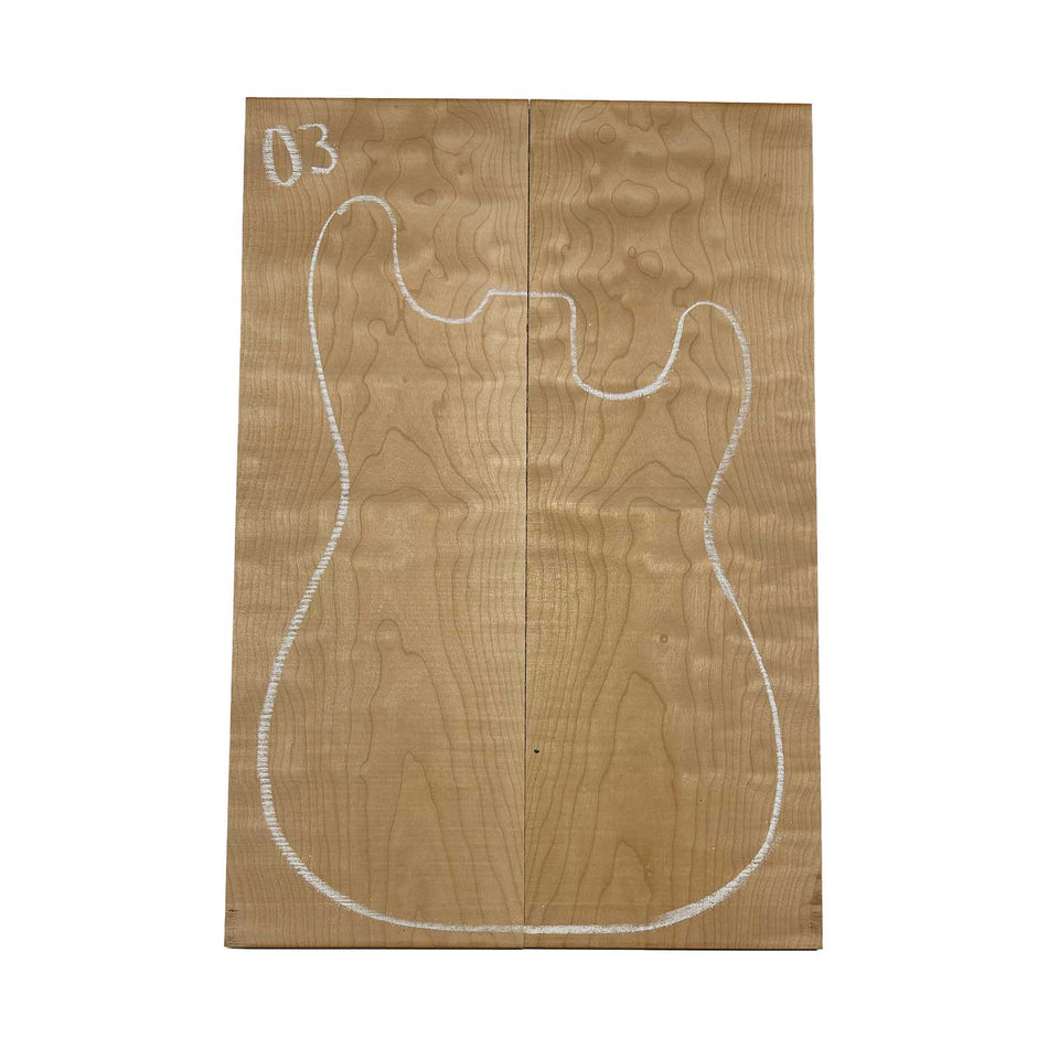 Ambrosia Maple Bookmatched Explorer Juego de tapa abatible para guitarra - 28" x 9" x 1/4"