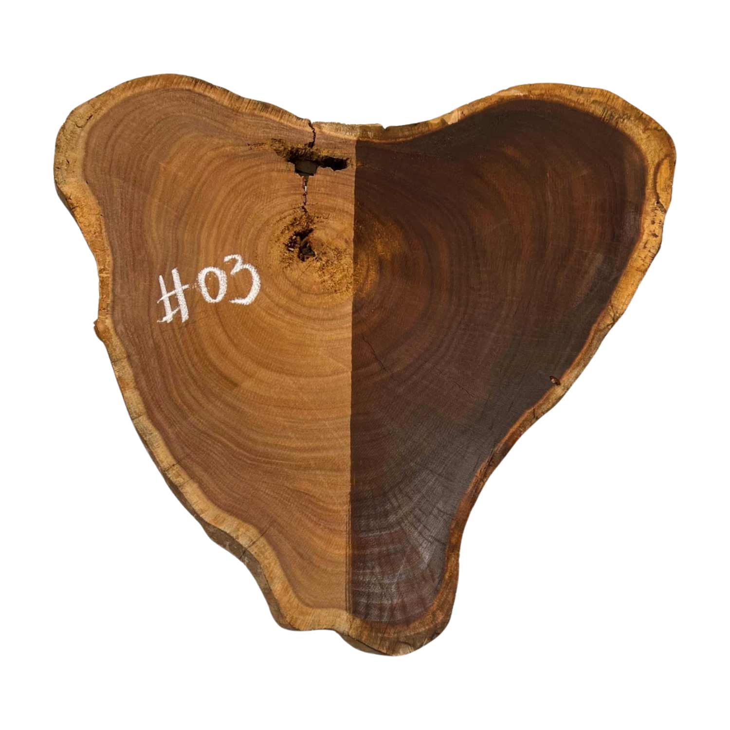 Hermosas y raras losas/galletas de borde vivo de madera negra africana - 24&quot;x24-1/2&quot;x3&quot;, 