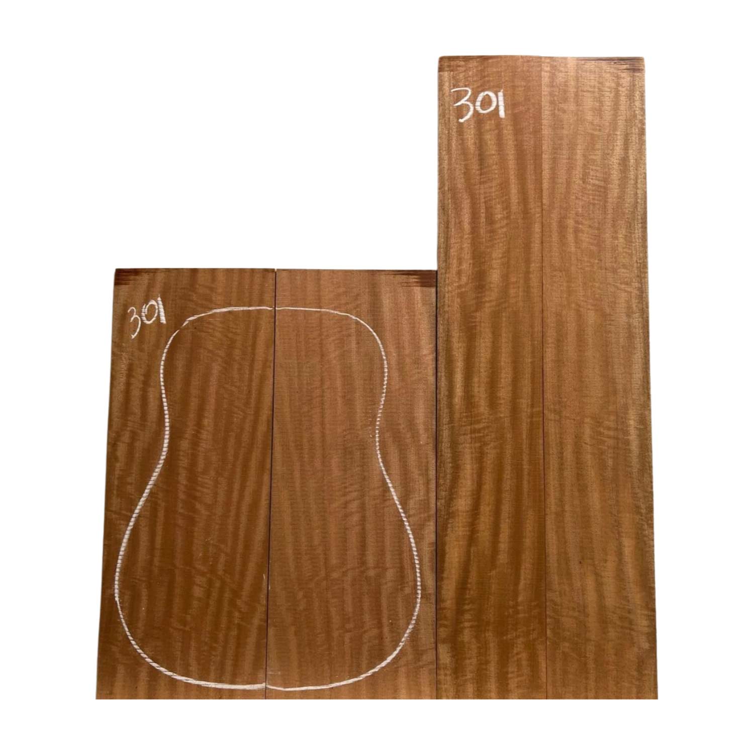 Flame Sapele Dreadnought Guitar Back and Side Set 