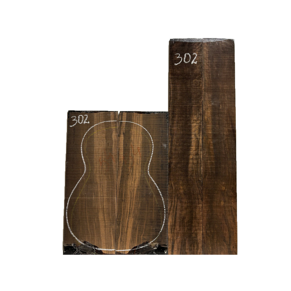 Macassar Ebony Classical Guitar Back & Side Sets #302