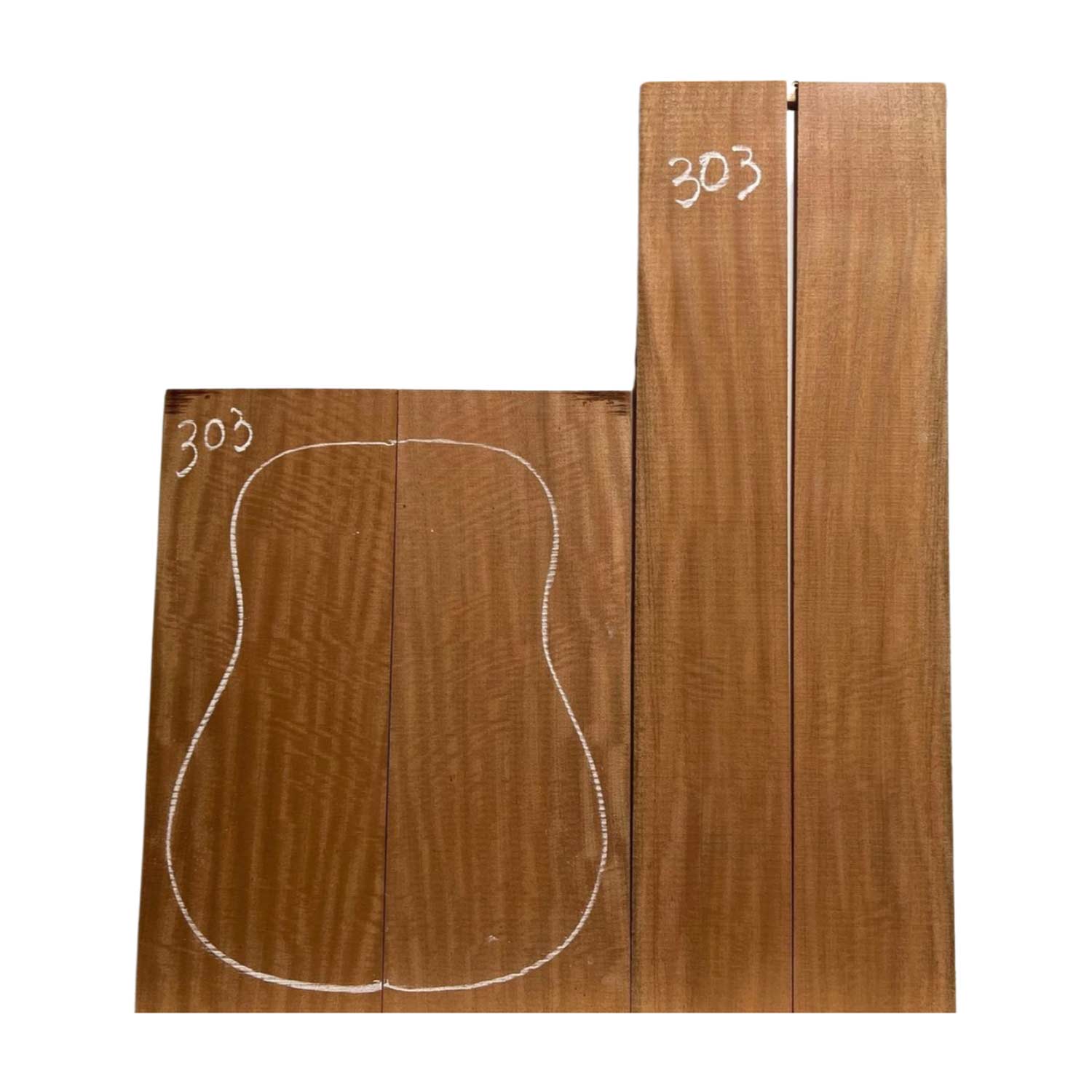 Flame Sapele Dreadnought Guitar Back and Side Set 