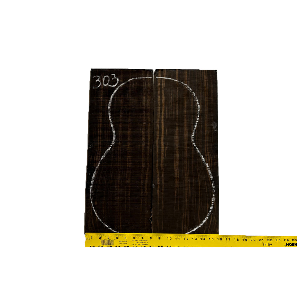 Macassar Ebony Classical Guitar Back & Side Sets #303