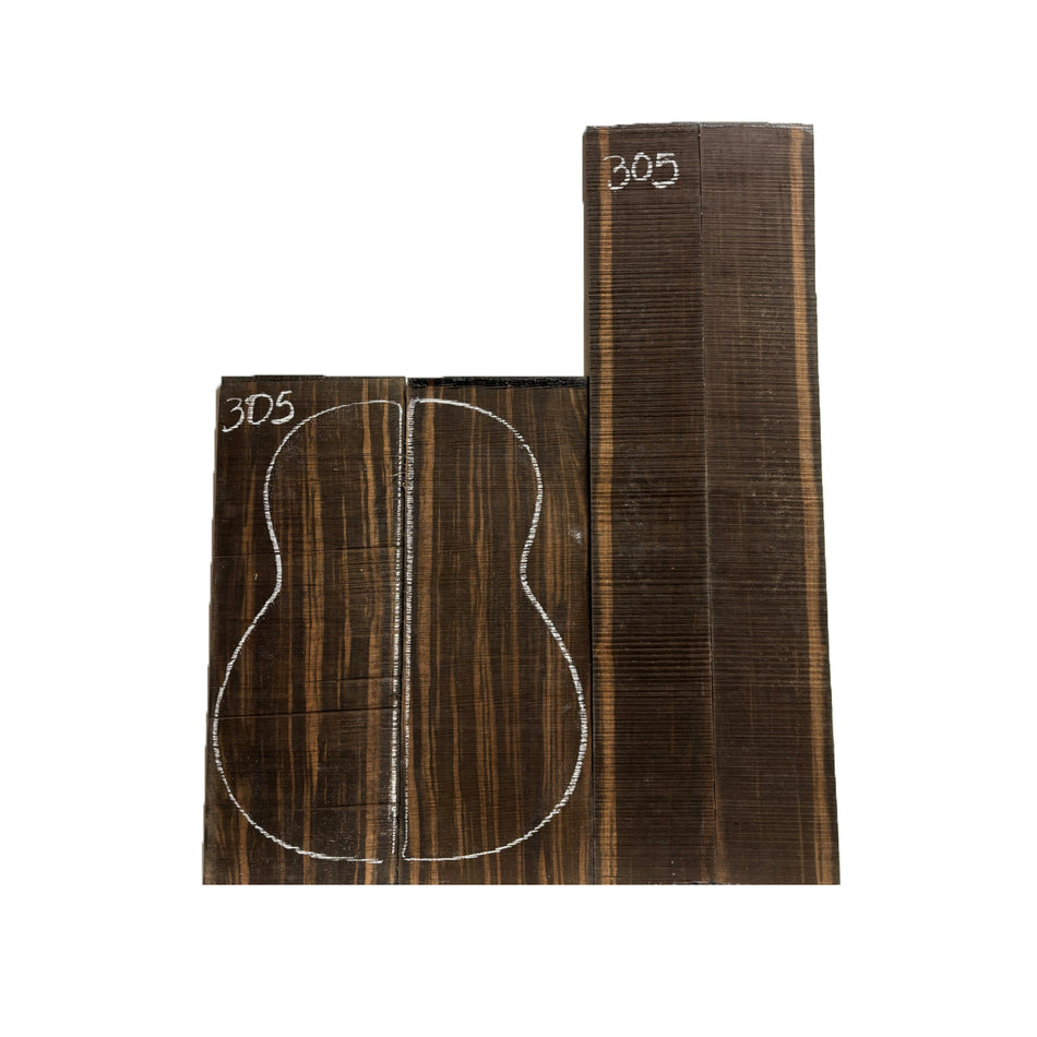 Macassar Ebony Classical Guitar Back & Side Sets #305