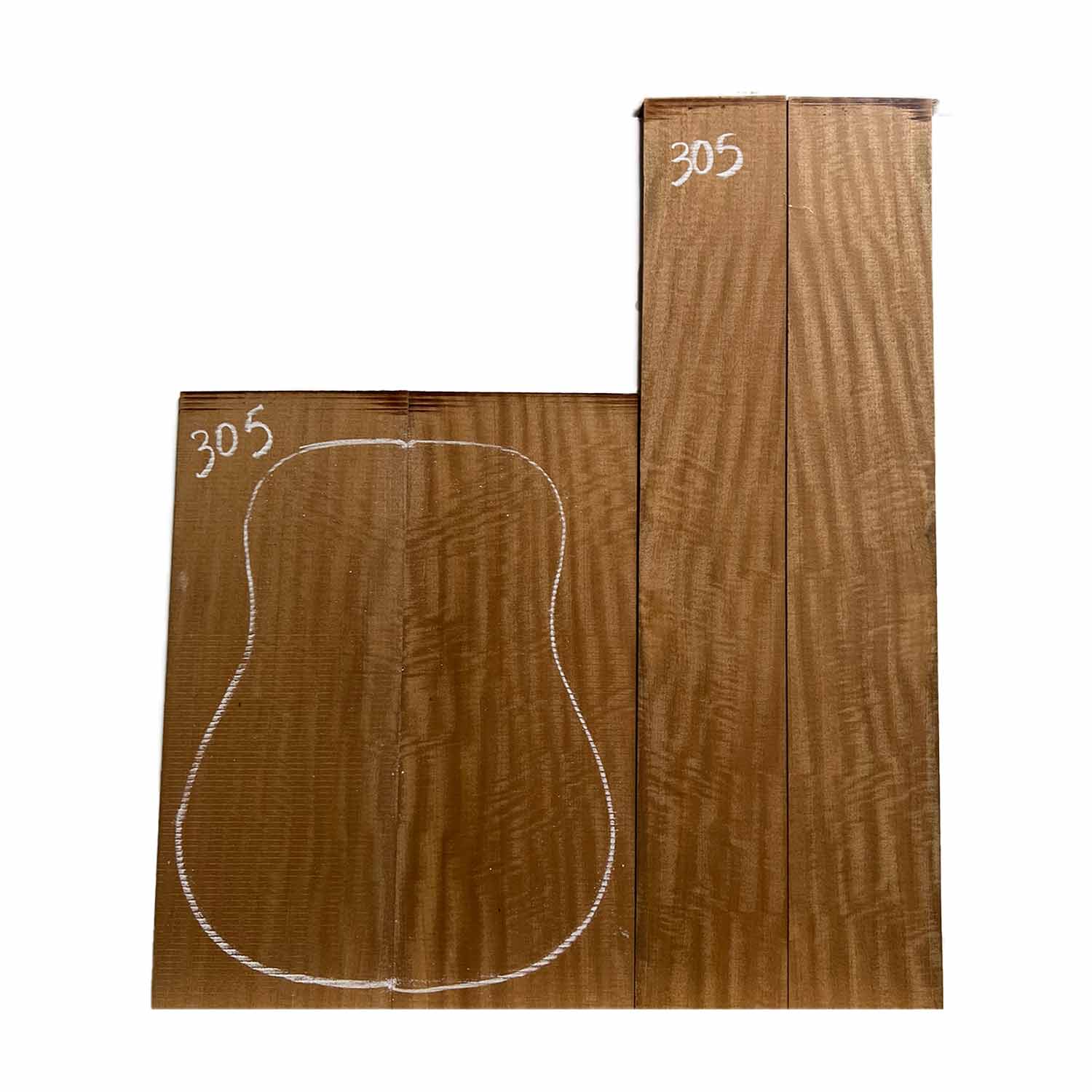 Flame Sapele Dreadnought Guitar Back and Side Set 