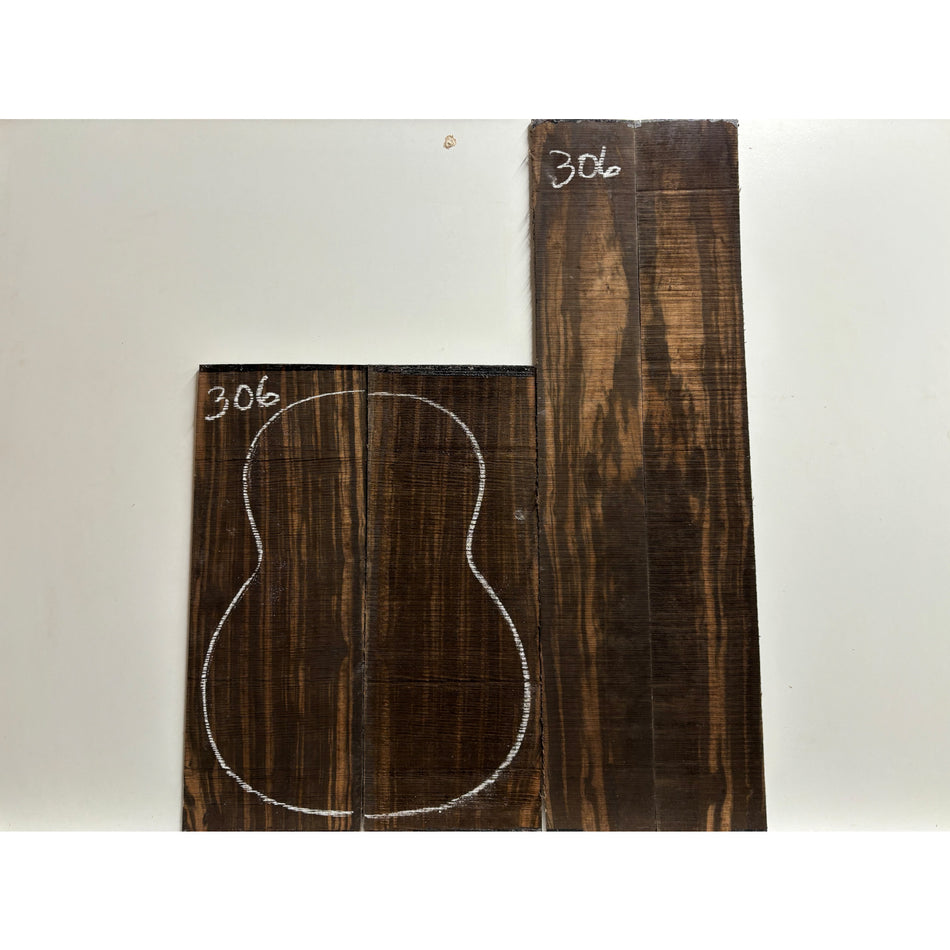 Macassar Ebony Classical Guitar Back & Side Sets #306