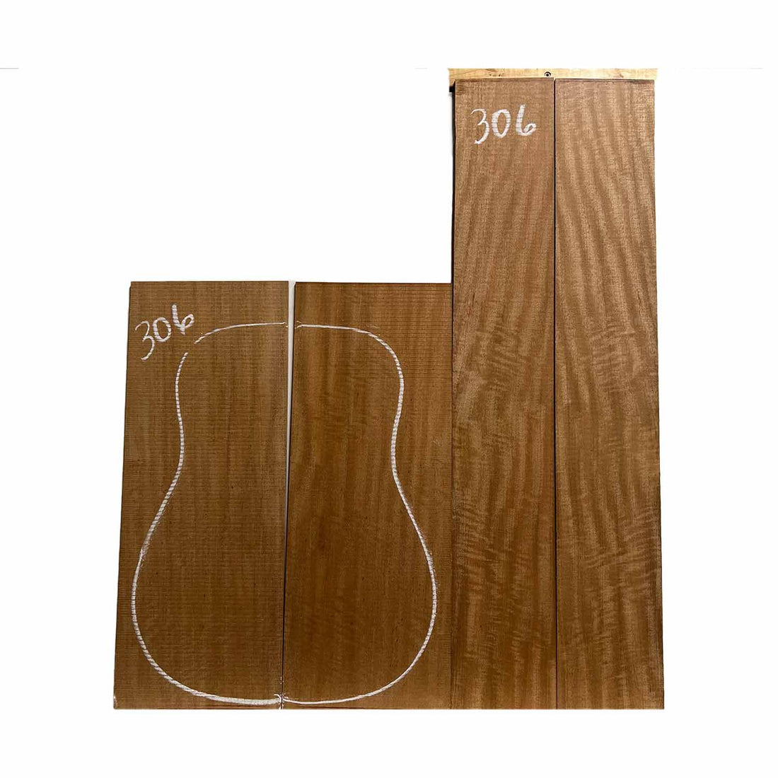 Flame Sapele Dreadnought Guitar Back and Side Set 