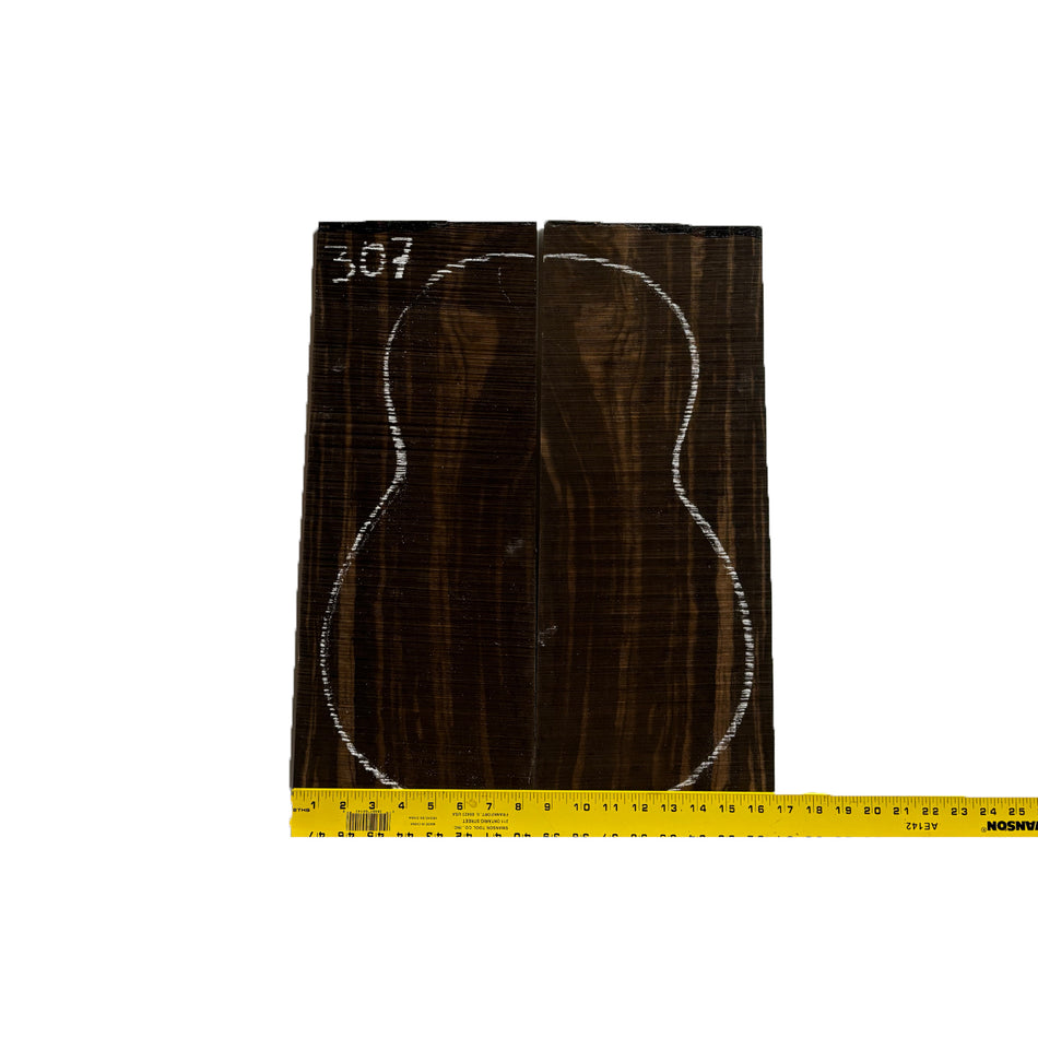 Macassar Ebony Classical Guitar Back & Side Sets #307