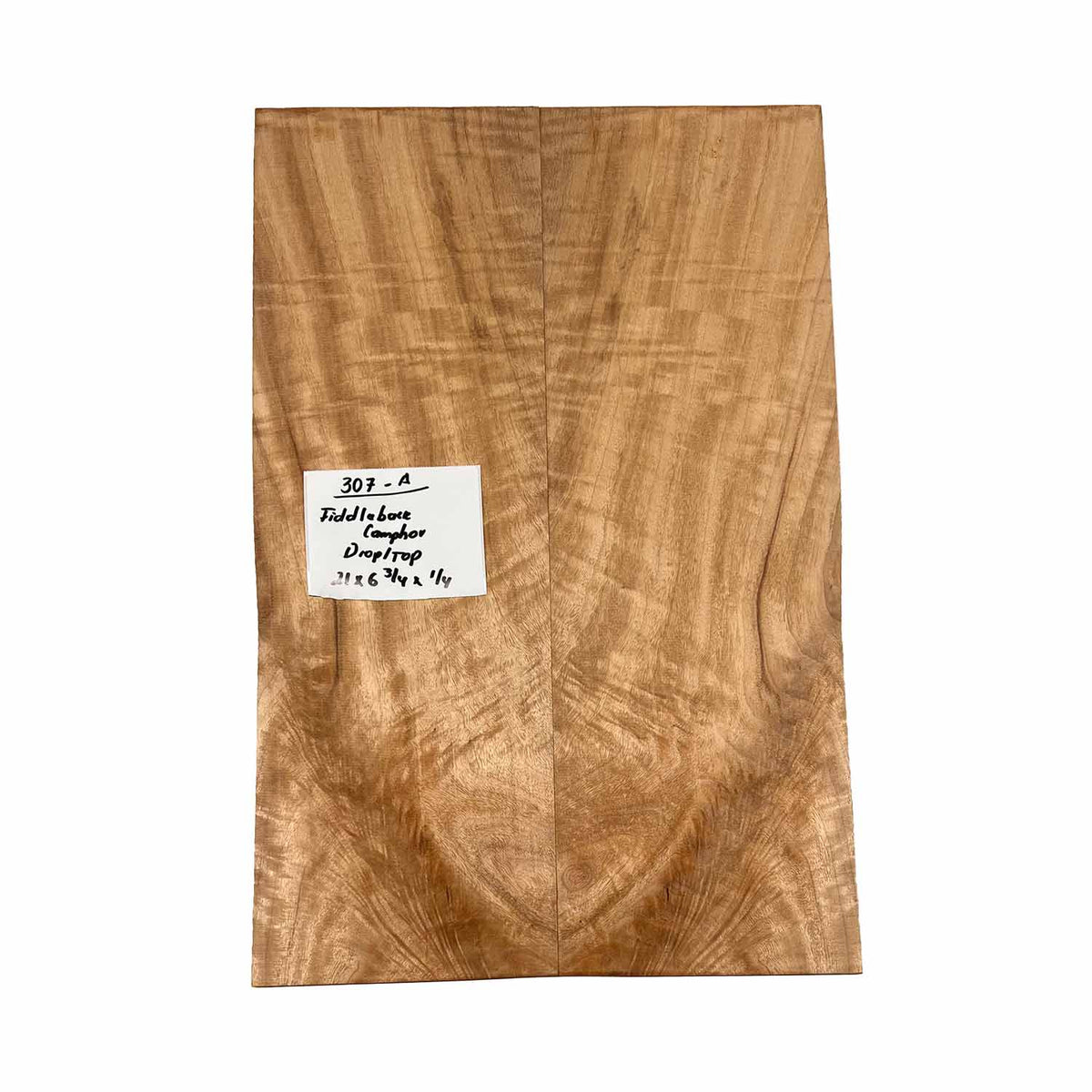 Fiddleback Camphor Drop Top 21" x 6-5/8" x 1/4" #307-A - Exotic Wood Zone 