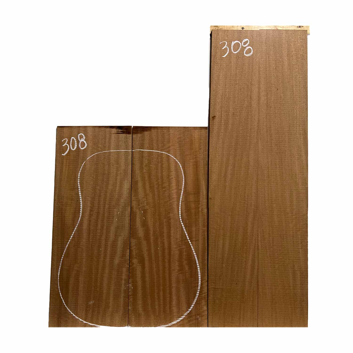 Flame Sapele Dreadnought Guitar Back and Side Set 