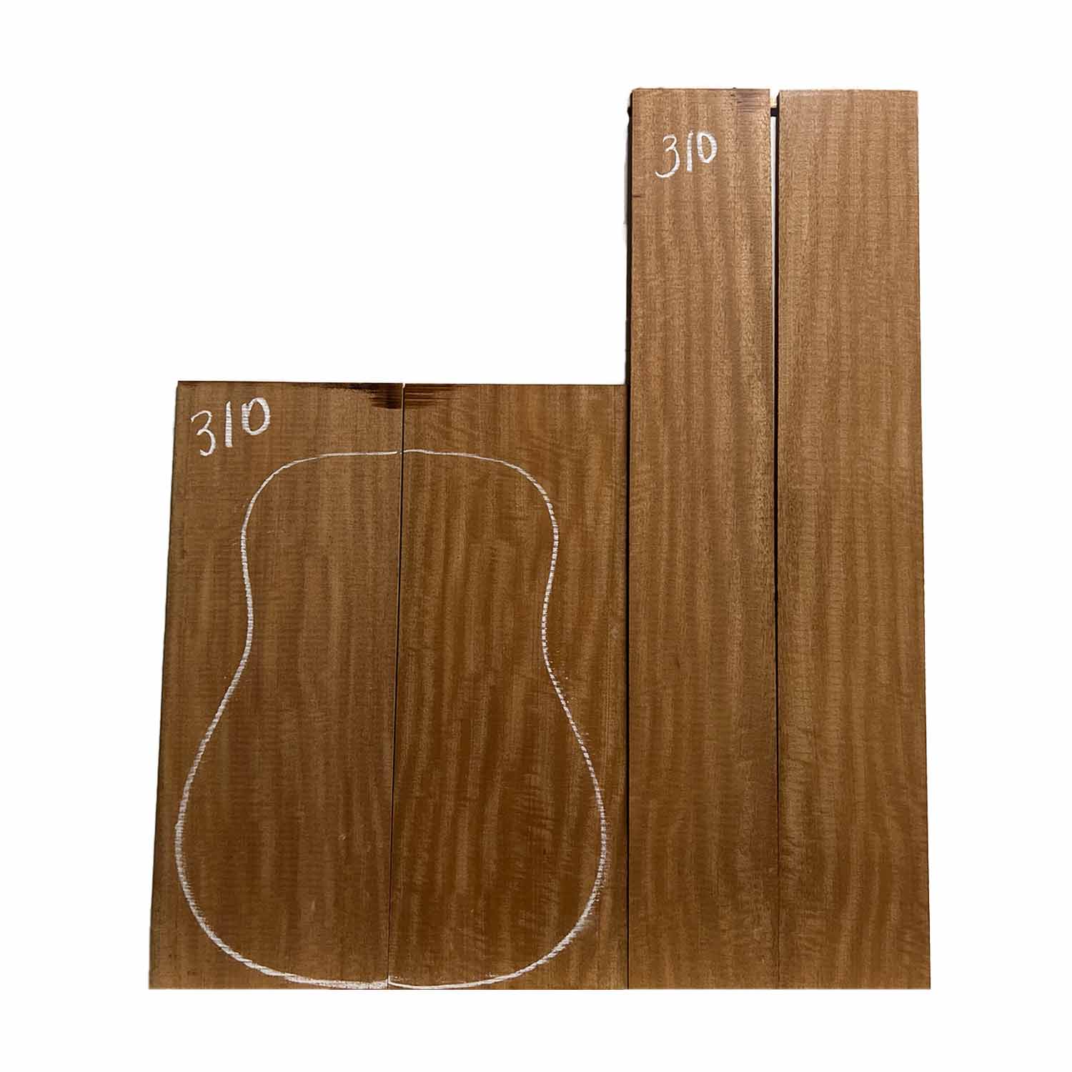 Flame Sapele Dreadnought Guitar Back and Side Set 