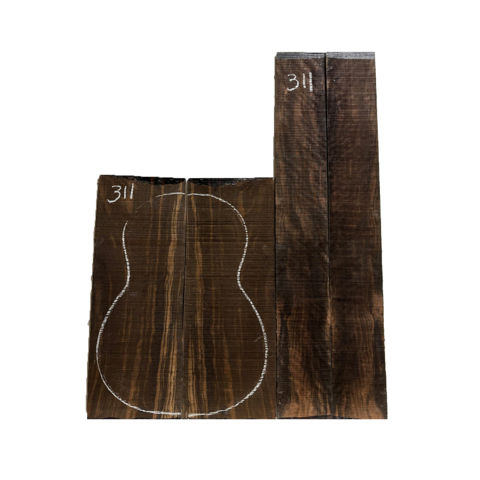 Macassar Ebony Classical Guitar Back & Side Sets #311