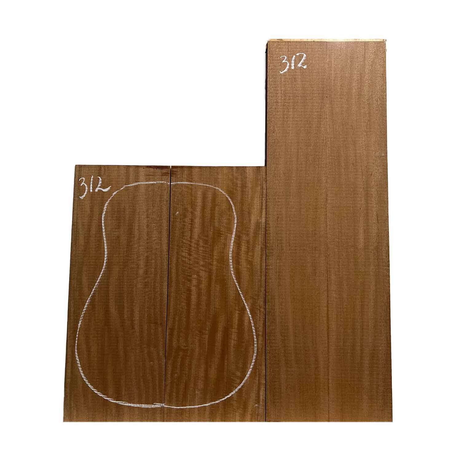 Flame Sapele Dreadnought Guitar Back and Side Set #312 - Exotic Wood Zone Guitar Sets