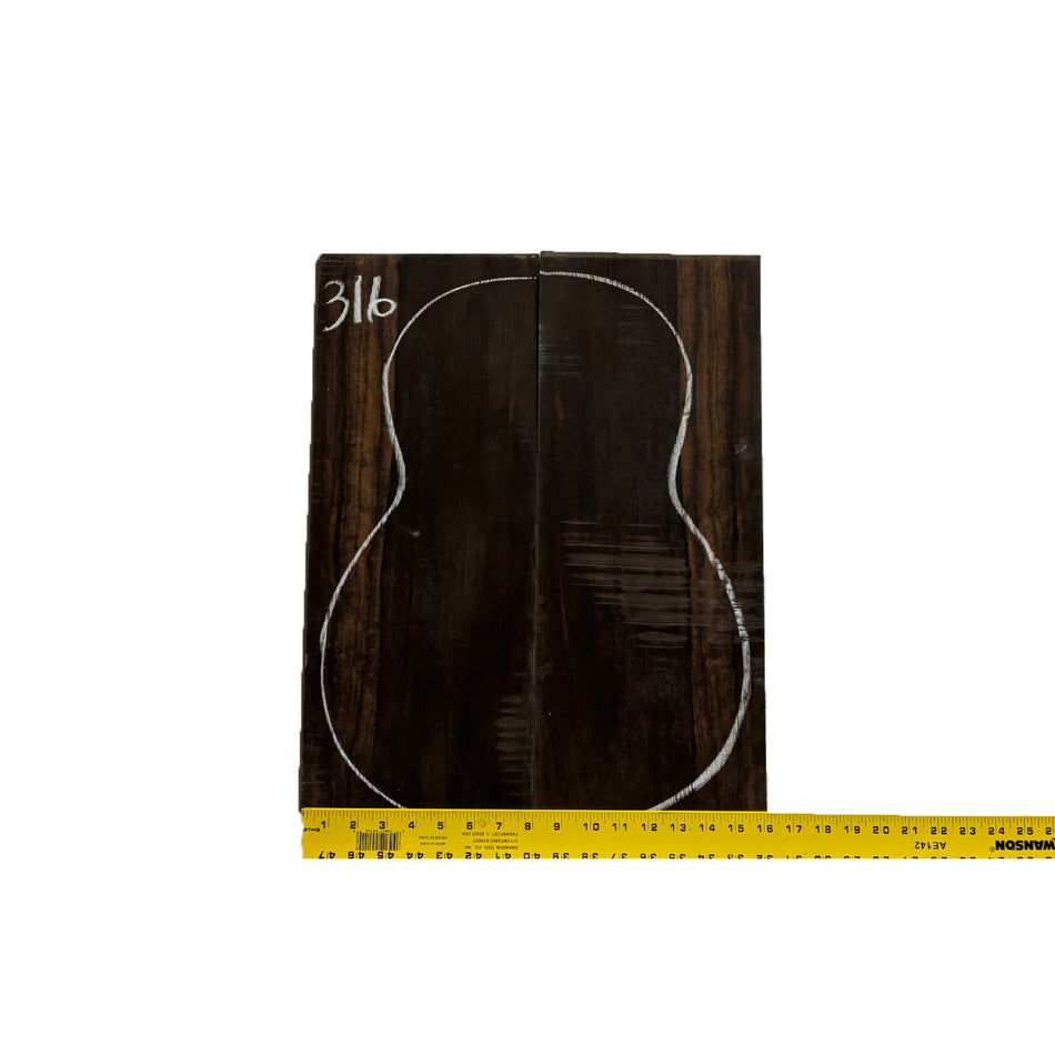 Macassar Ebony Classical Guitar Back & Side Sets #316