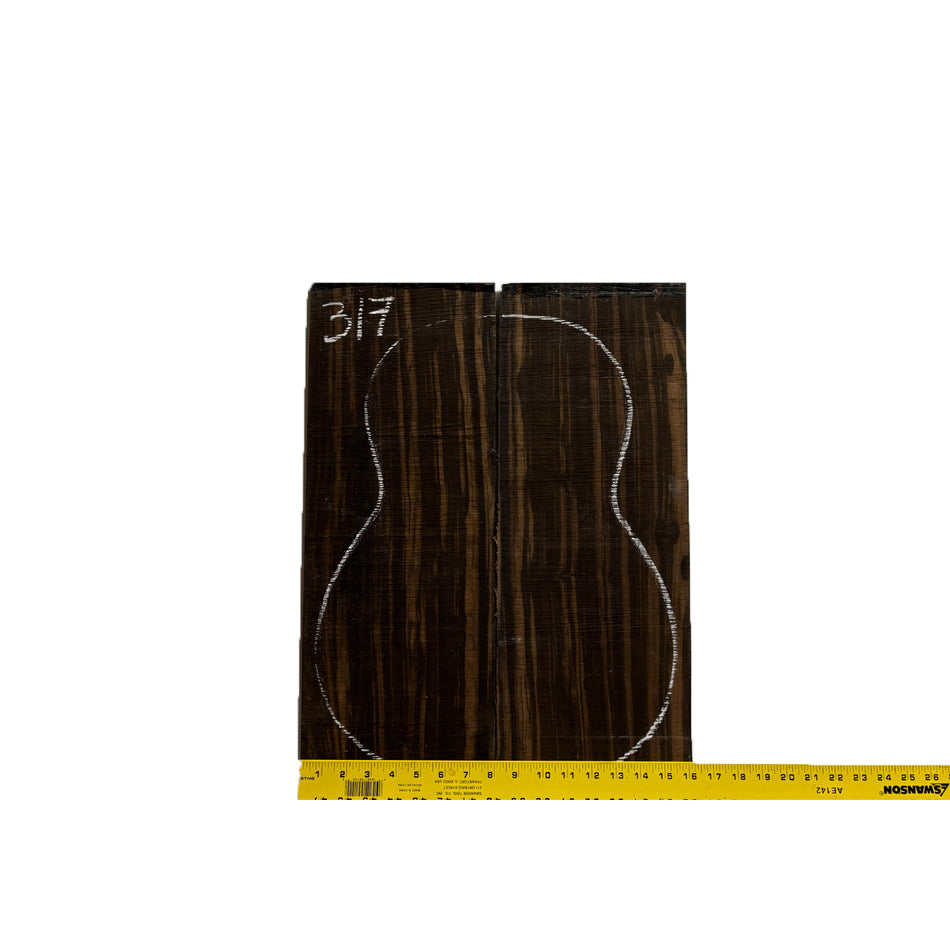 Macassar Ebony Classical Guitar Back & Side Sets #317