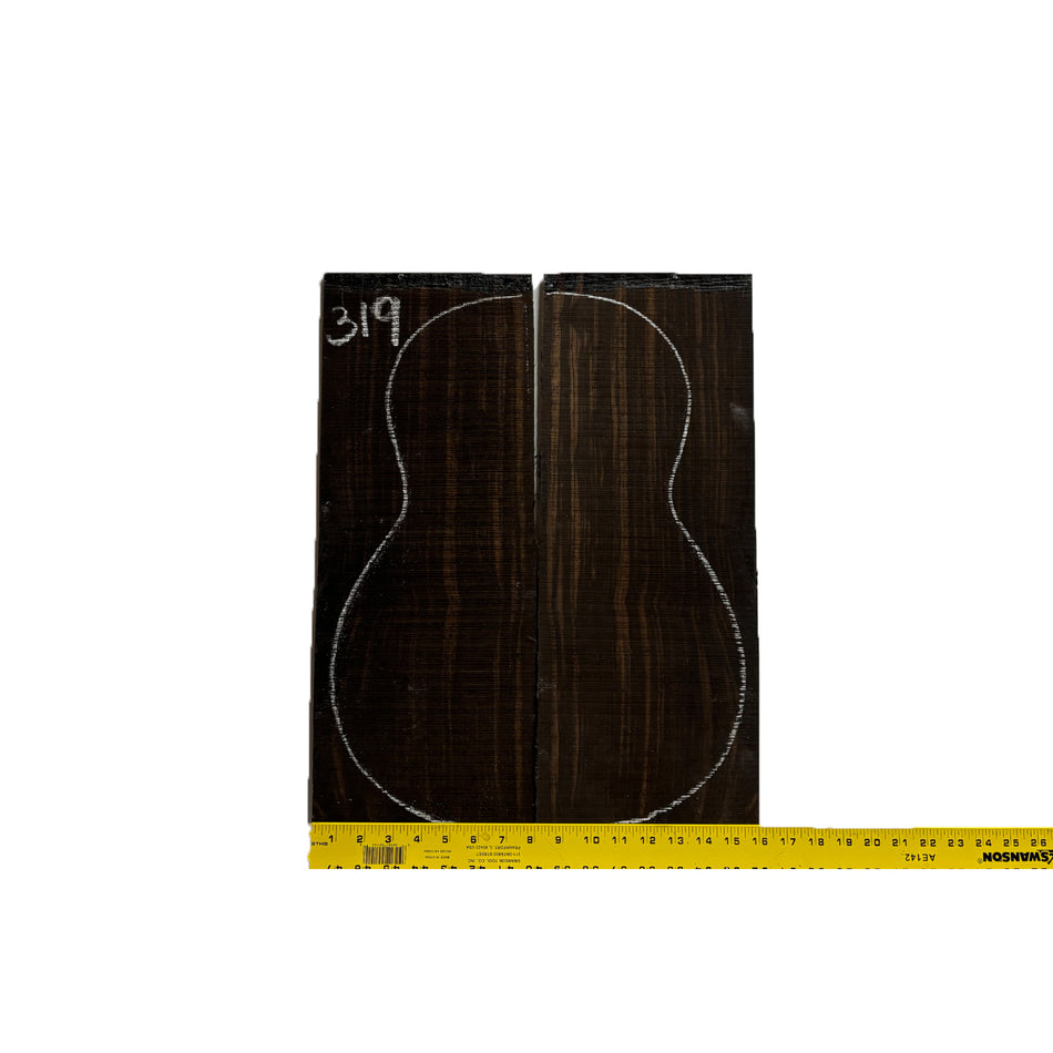 Macassar Ebony Classical Guitar Back & Side Sets #319