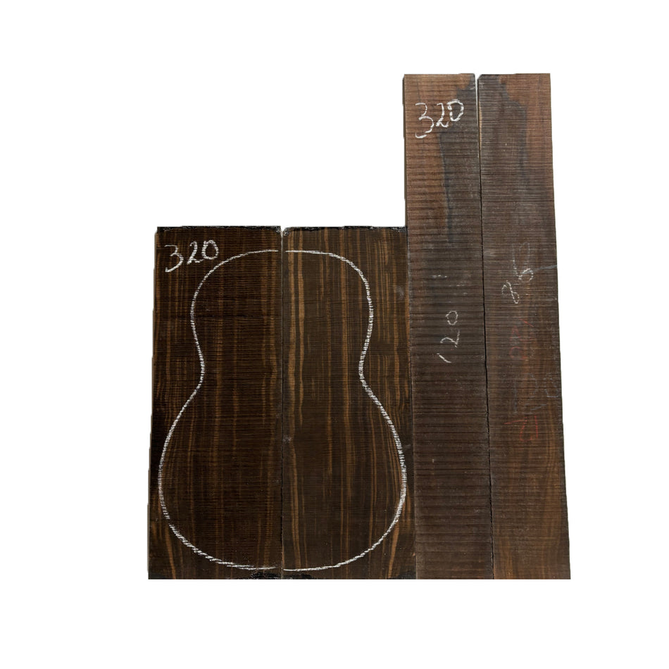 Macassar Ebony Classical Guitar Back & Side Sets #320