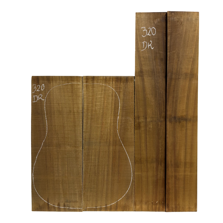 Juego de fondo y aros de guitarra de grado AAAA Dreadnought de palisandro de la India Oriental #61 