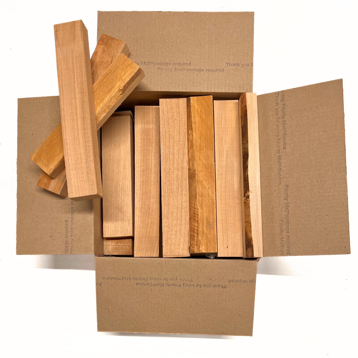 Box of Alder 12&quot; x 12&quot; x 6&quot; Wood Scrap DIY Craft Carving Scroll Short Lumber Cutoff Boards - Exotic Wood Zone - Buy online Across USA 