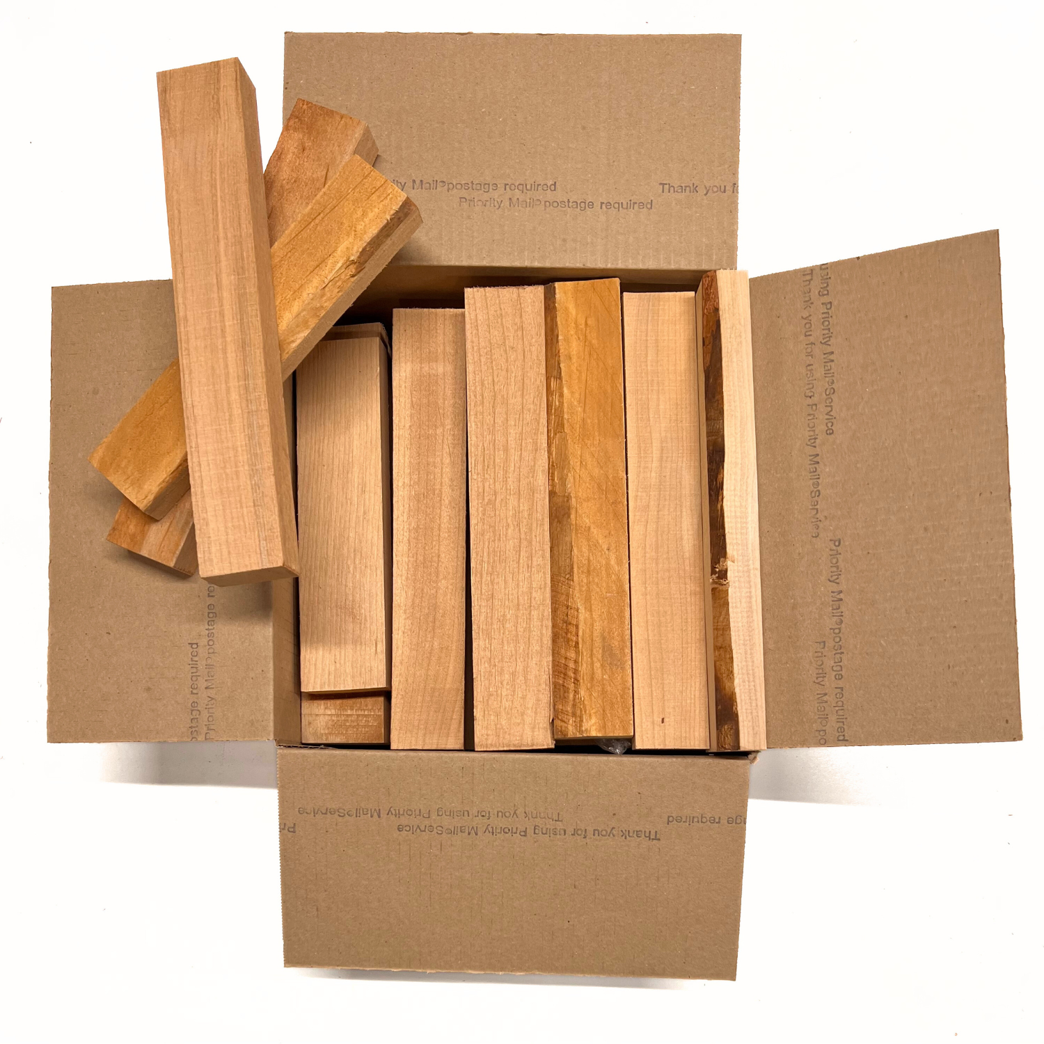 Box of Alder 12" x 12" x 6" Wood Scrap DIY Craft Carving Scroll Short Lumber Cutoff Boards - Exotic Wood Zone - Buy online Across USA 