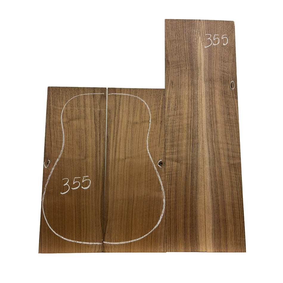 Black Walnut Dreadnought Guitar Back and Side Set #355