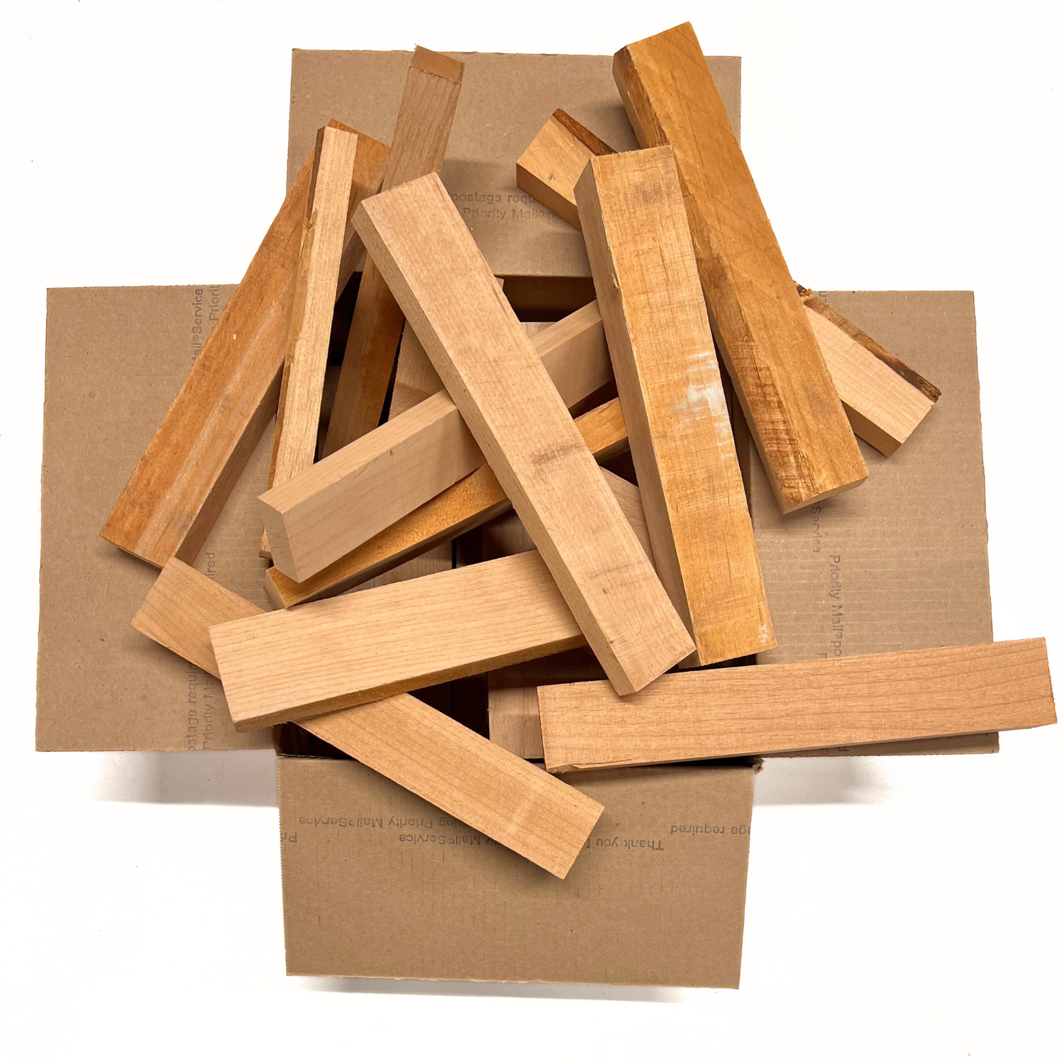 Box of Alder 12" x 12" x 6" Wood Scrap DIY Craft Carving Scroll Short Lumber Cutoff Boards - Exotic Wood Zone - Buy online Across USA 