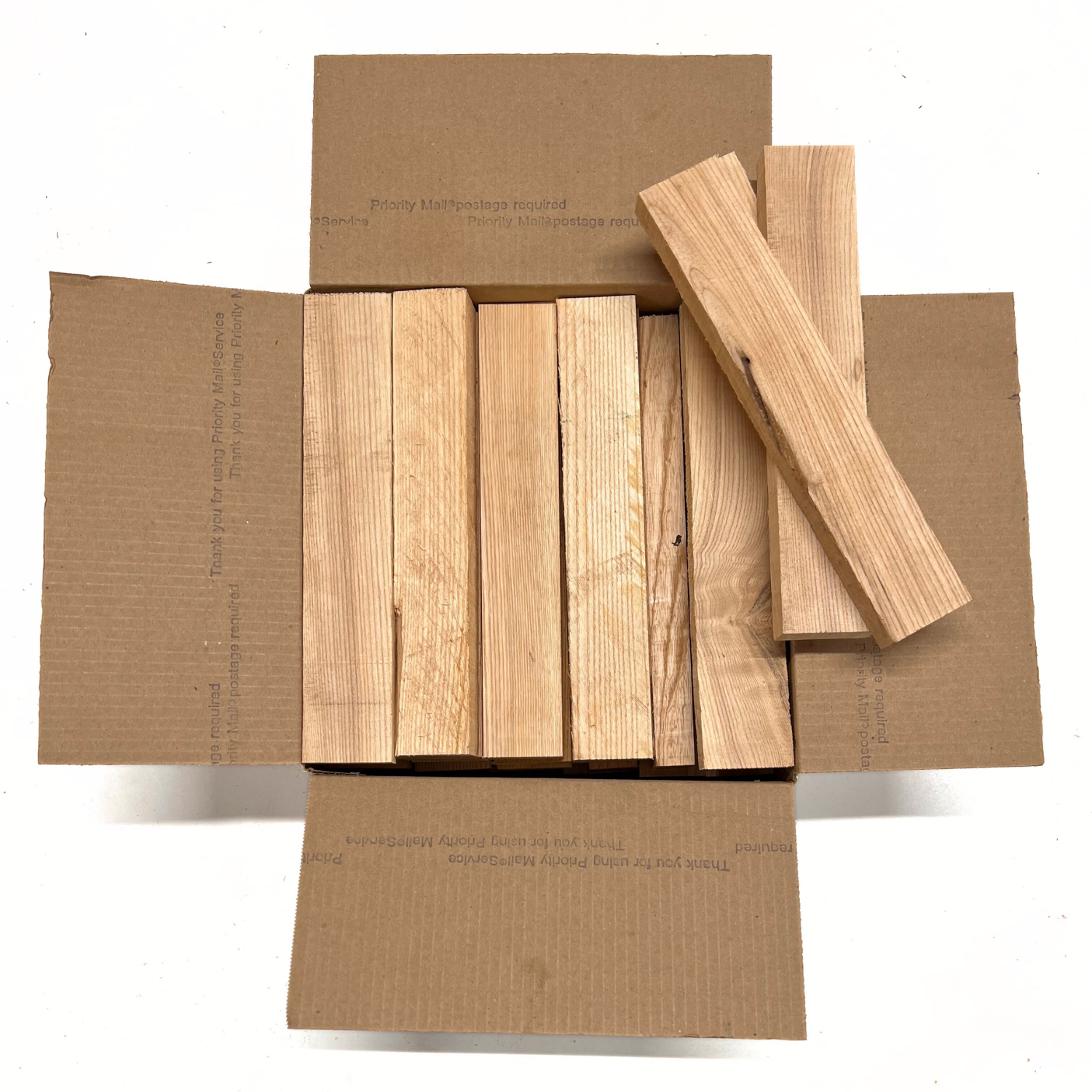 Box of Ash 12" x 12" x 6" Wood Scrap DIY Craft Carving Scroll Short Lumber Cutoff Boards - Exotic Wood Zone - Buy online Across USA 