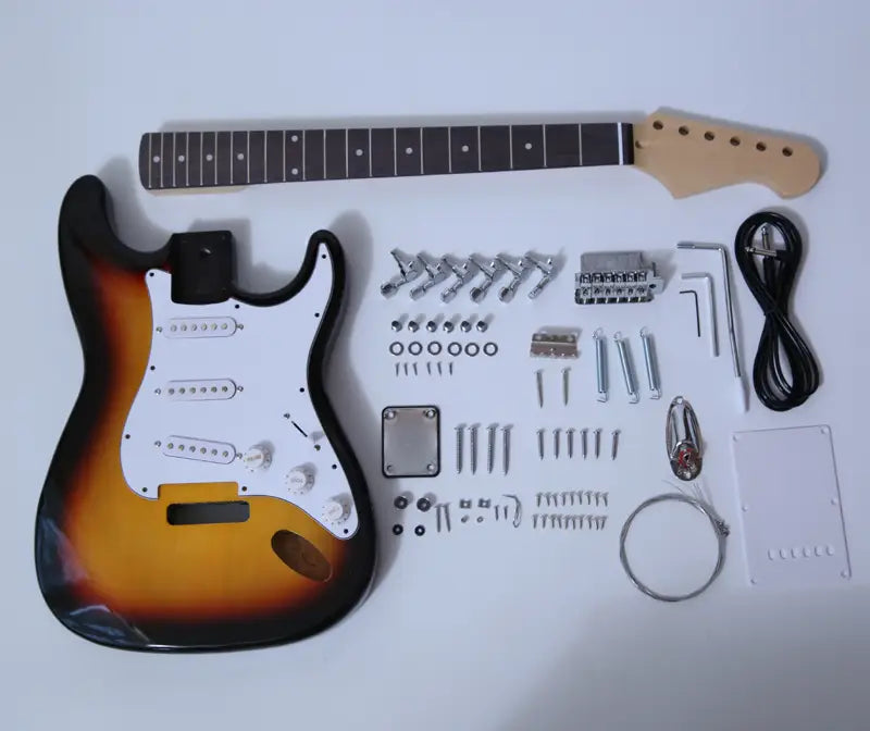 JOBOIS ST-Style DIY Electric Guitar Kit With Finished Sunburst Body