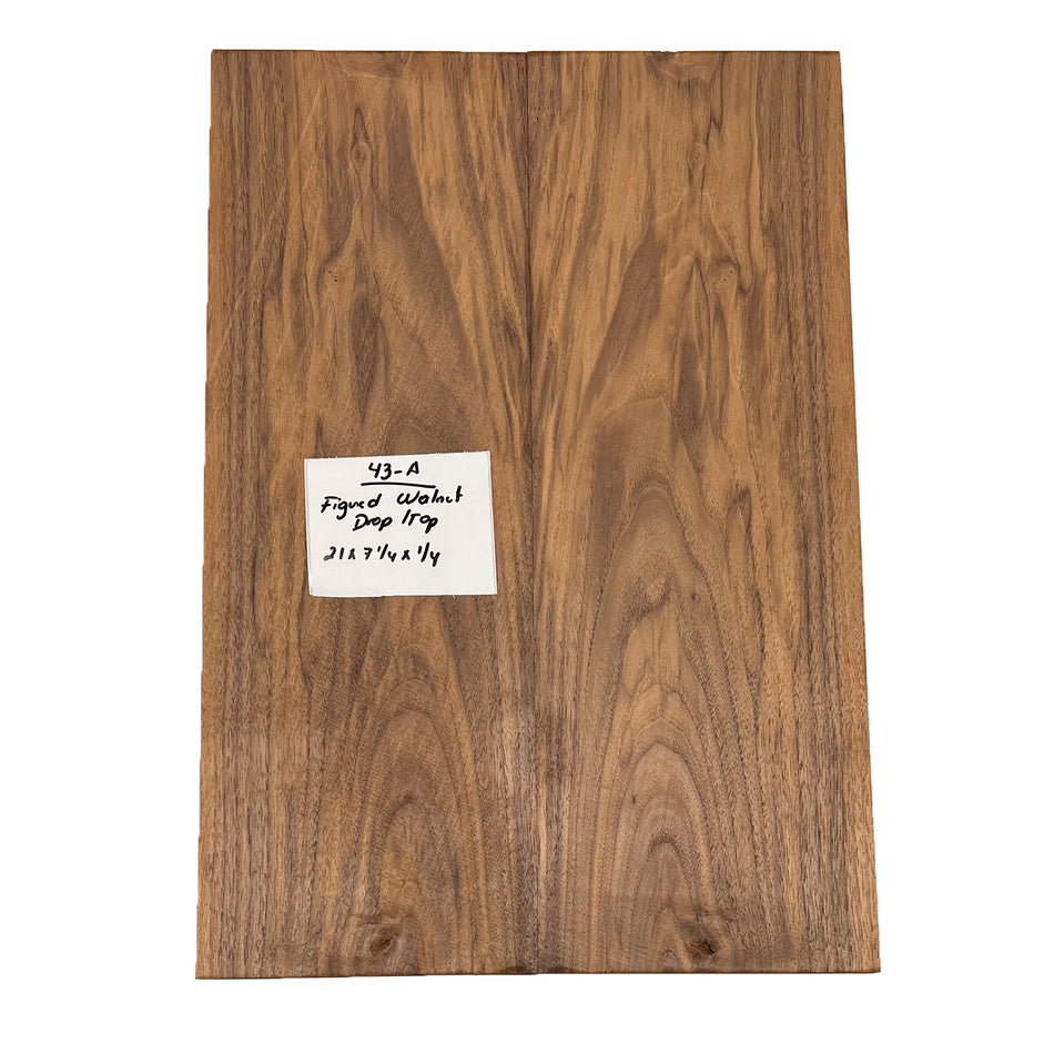 Figured Walnut Drop Top 21" x 7-1/4" x 1/4" #43-A