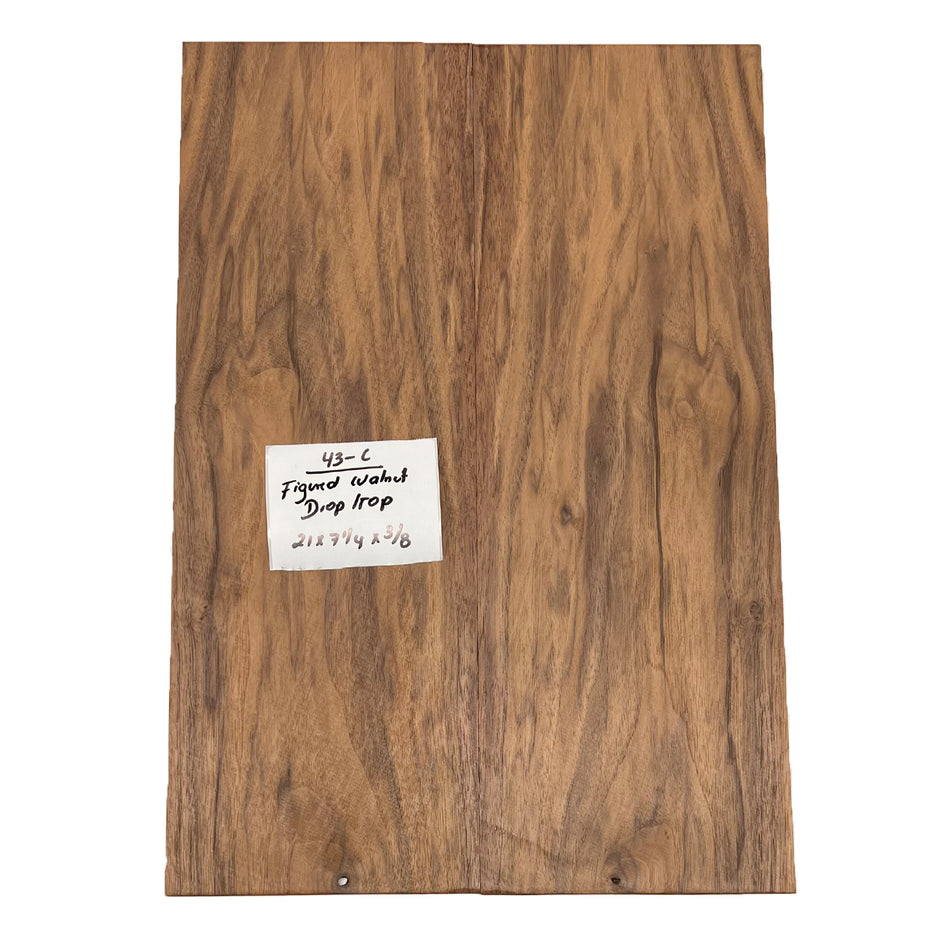 Figured Walnut Drop Top 21" x 7-1/4" x 3/8" #43-C