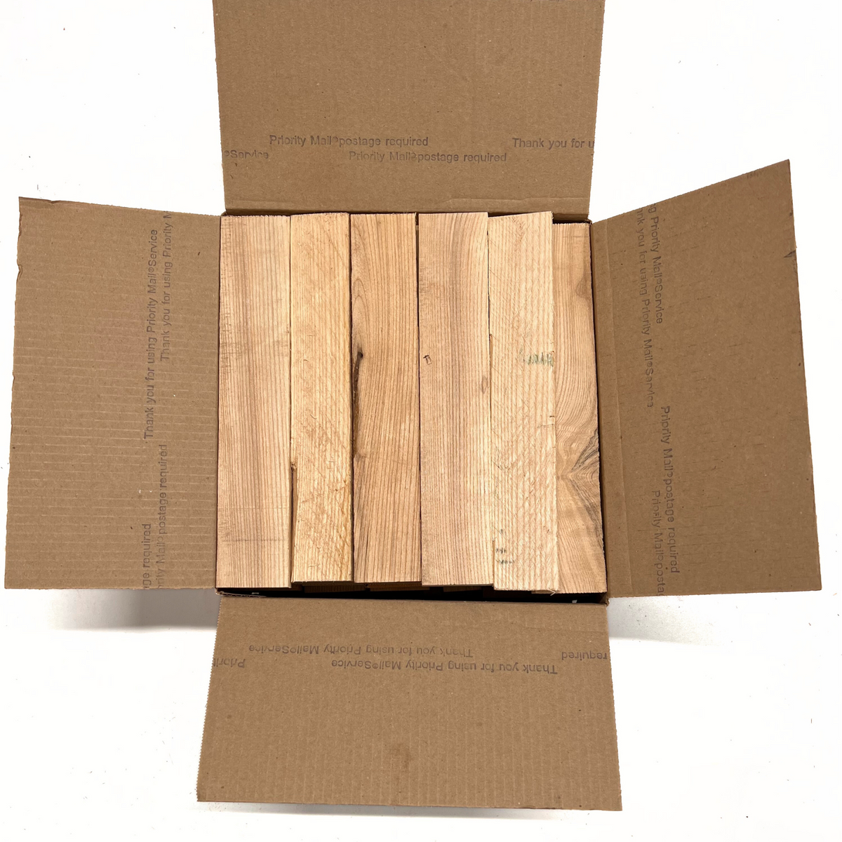 Box of Ash 12" x 12" x 6" Wood Scrap DIY Craft Carving Scroll Short Lumber Cutoff Boards - Exotic Wood Zone - Buy online Across USA 