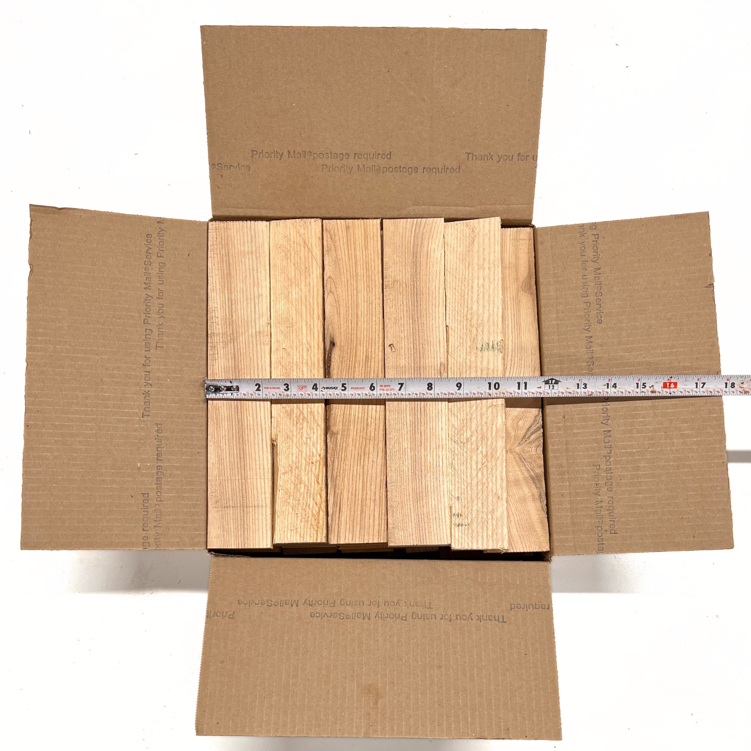 Box of Ash 12" x 12" x 6" Wood Scrap DIY Craft Carving Scroll Short Lumber Cutoff Boards - Exotic Wood Zone - Buy online Across USA 