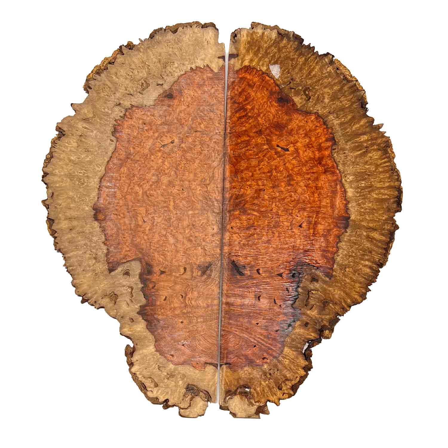 Afromosia Bookmatched Burl 12&quot; x 5&quot; x 3/16&quot; 