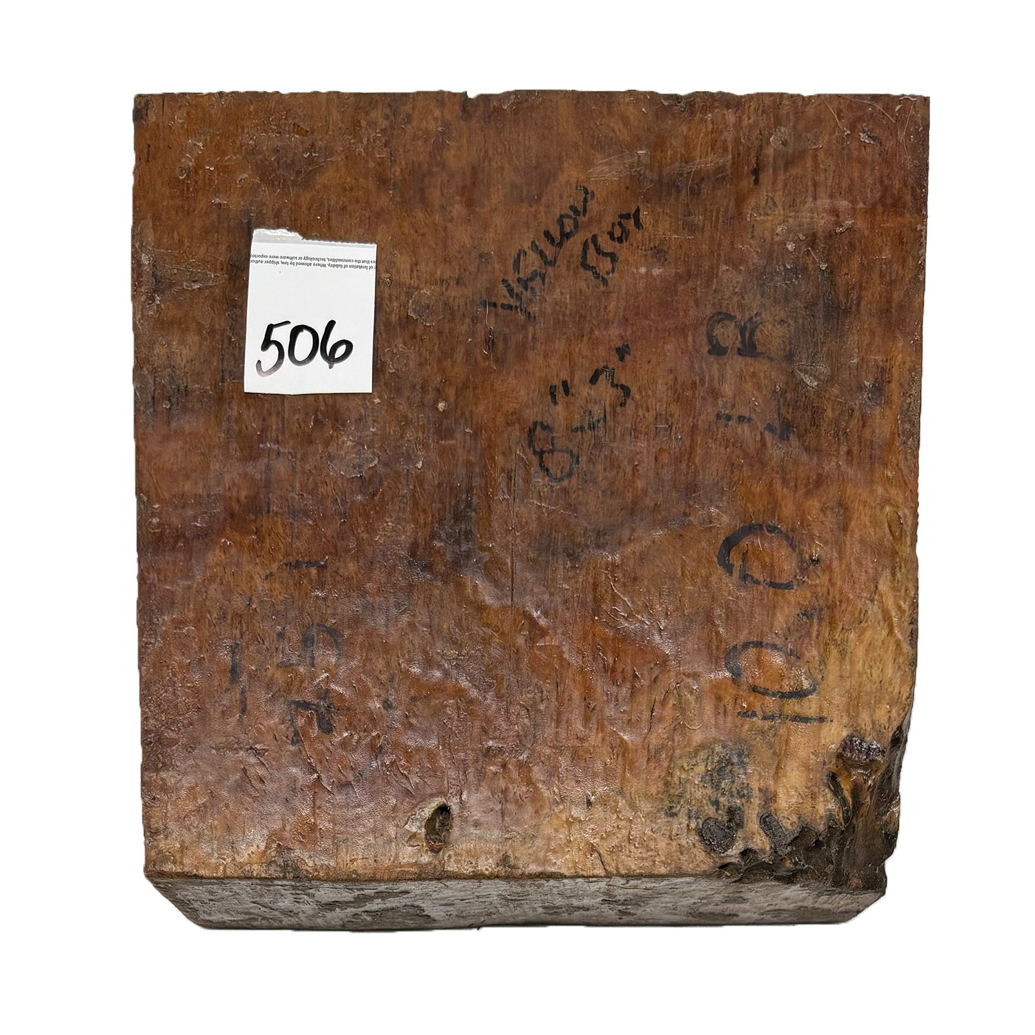 Australian Yellow Box Burl Wood Bowl Blank, 8" x 8" x 3" 506