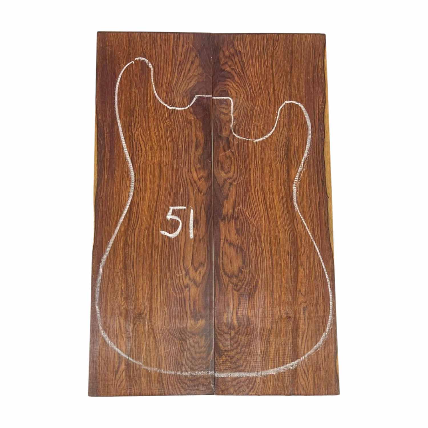 Cocobolo Bookmatched Guitar Drop Top Set - 21&quot; x 6-3/4&quot; x 3/8&quot; 