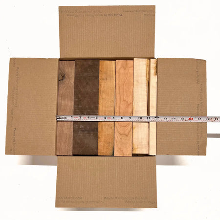 Box of Mixed Domestic Species (Walnut,Hard Maple,Black Cherry) 12" x 12" x 6" Wood Scrap DIY Craft Carving Scroll Short Lumber Cutoff Boards - Exotic Wood Zone - Buy online Across USA 