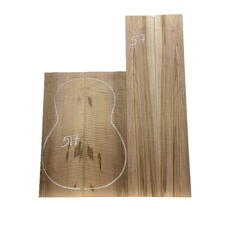 Flame Ambrosia Maple Classical Guitar Back and Side Set #517