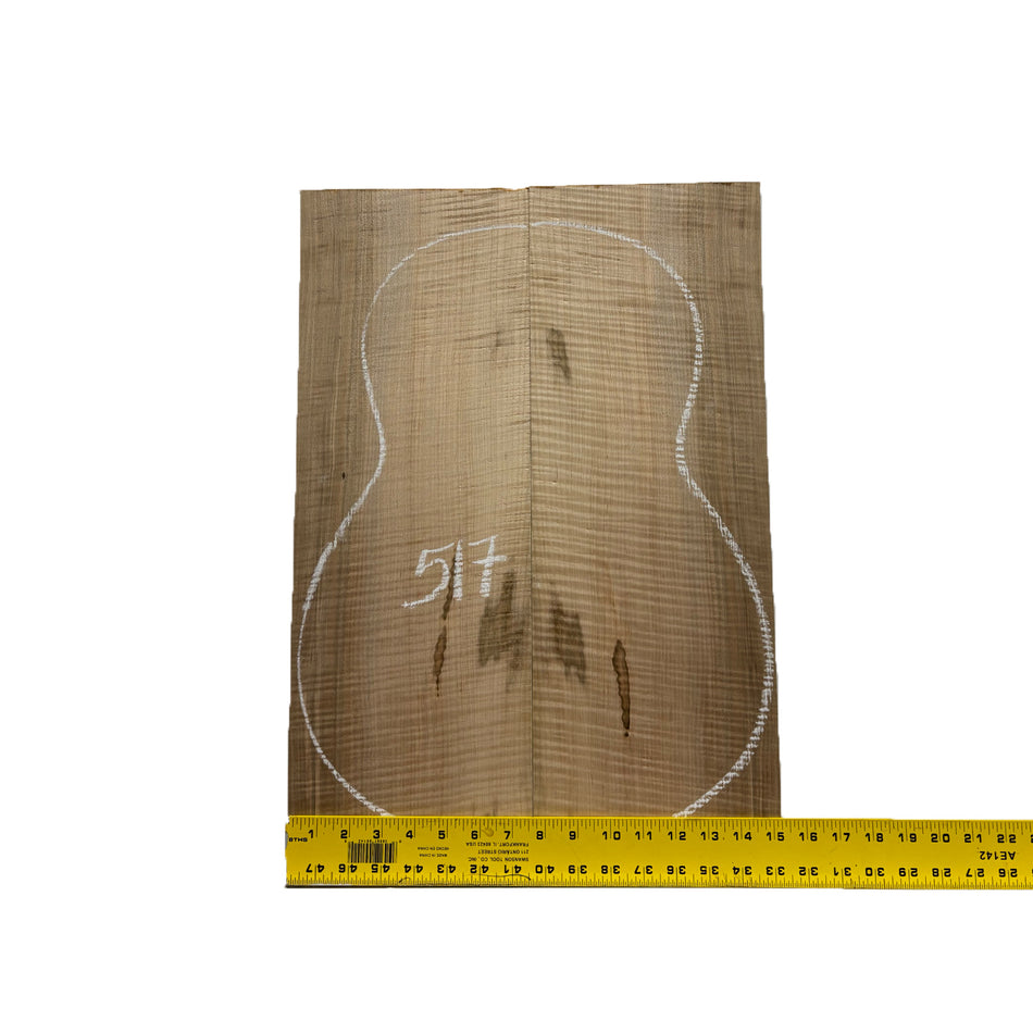 Flame Ambrosia Maple Classical Guitar Back and Side Set #517