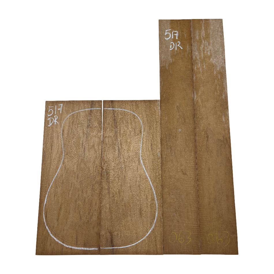 Juego de fondo y aros de guitarra de grado AAAA Dreadnought de palisandro de la India Oriental #61 