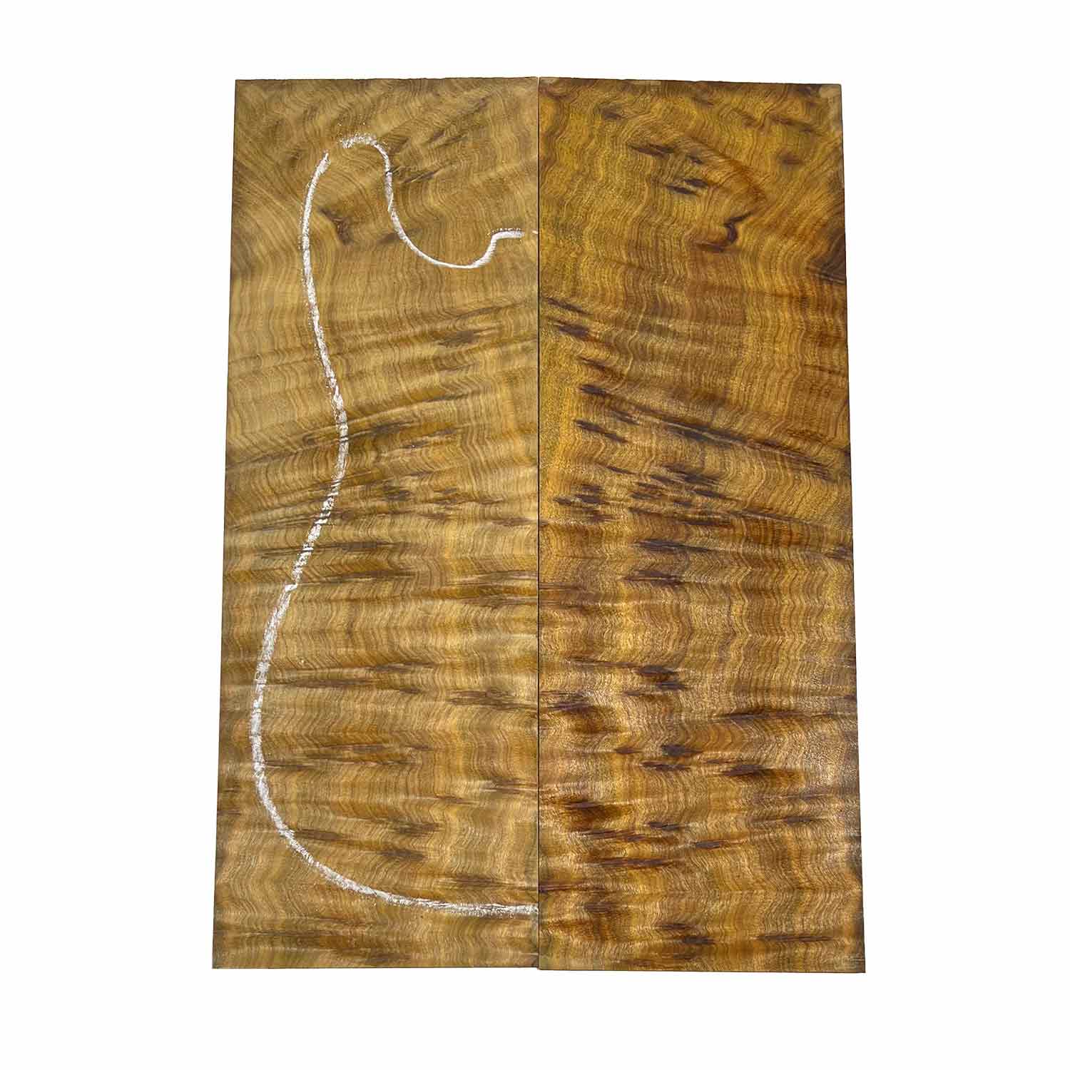 Flame Waterfall Camphor Guitar Drop Top 21" x 7-1/4" x 3/8" #52 - Exotic Wood Zone Drop Tops