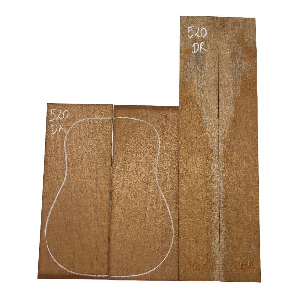 Juego de fondo y aros de guitarra de grado AAAA Dreadnought de palisandro de la India Oriental #61 