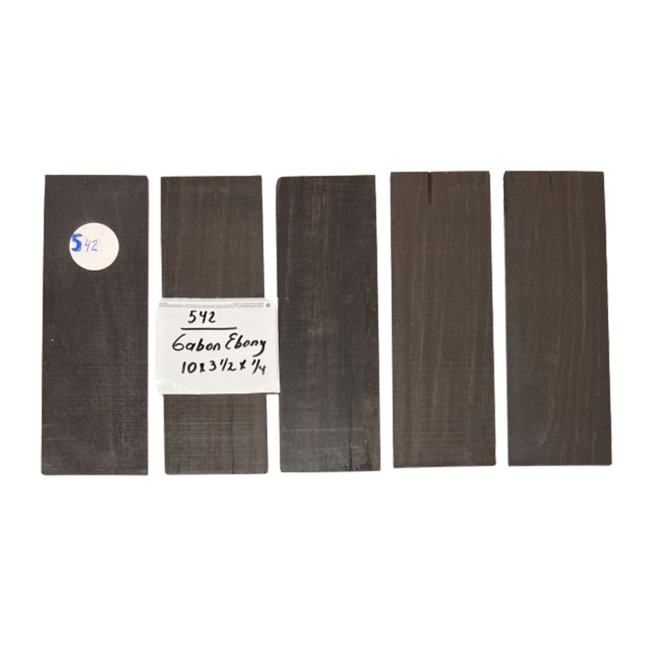 Gaboon Ebony Thin Lumber 10" x 3-1/2" x 1/4" - 5 pieces #542