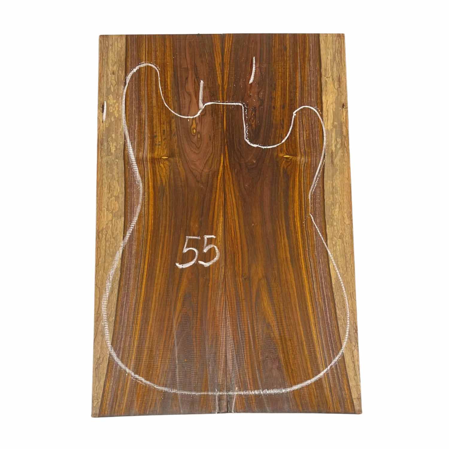 Cocobolo Bookmatched Guitar Drop Top Set - 21&quot; x 7&quot; x 3/8&quot; 