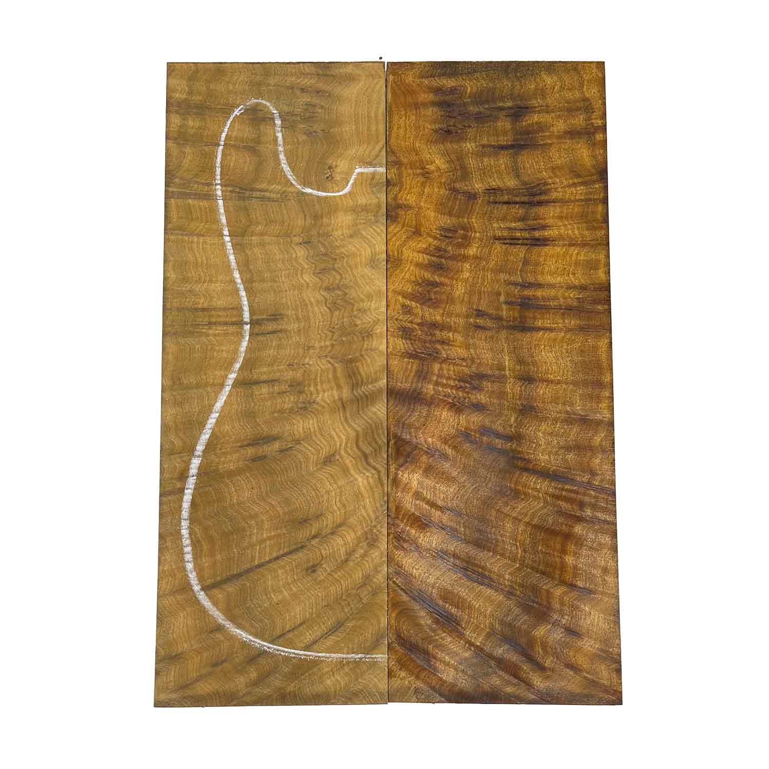 Flame Waterfall Camphor Guitar Drop Top 21" x 7-1/4" x 3/8" #55 - Exotic Wood Zone Drop Tops