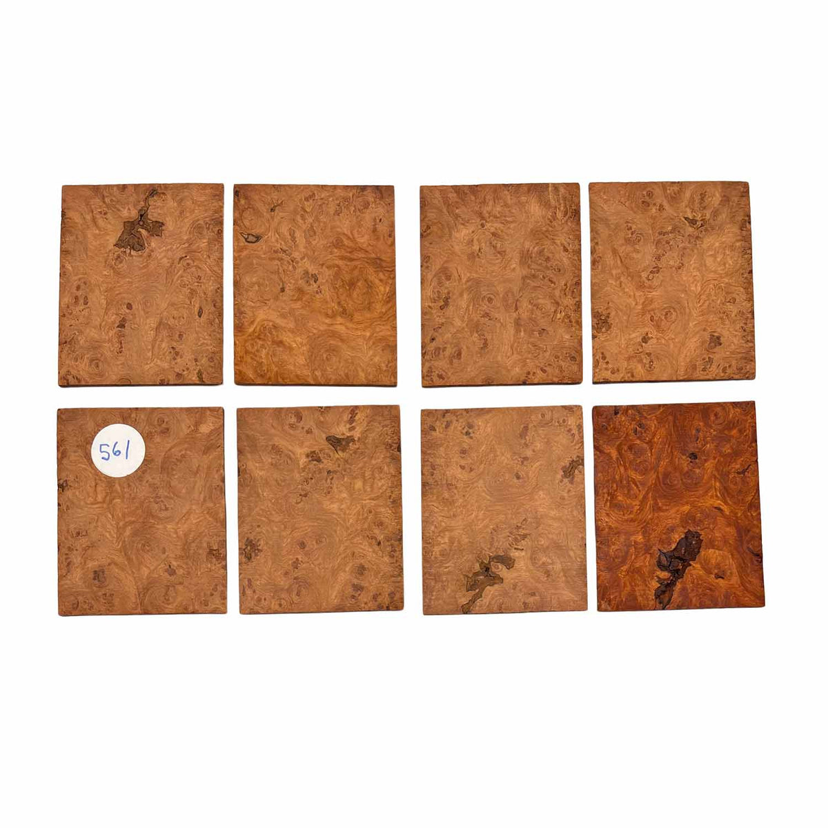 Afromosia Wood Burl 6-3/8" x 5" x 1/4" - 8 pieces #561 - Exotic Wood Zone 