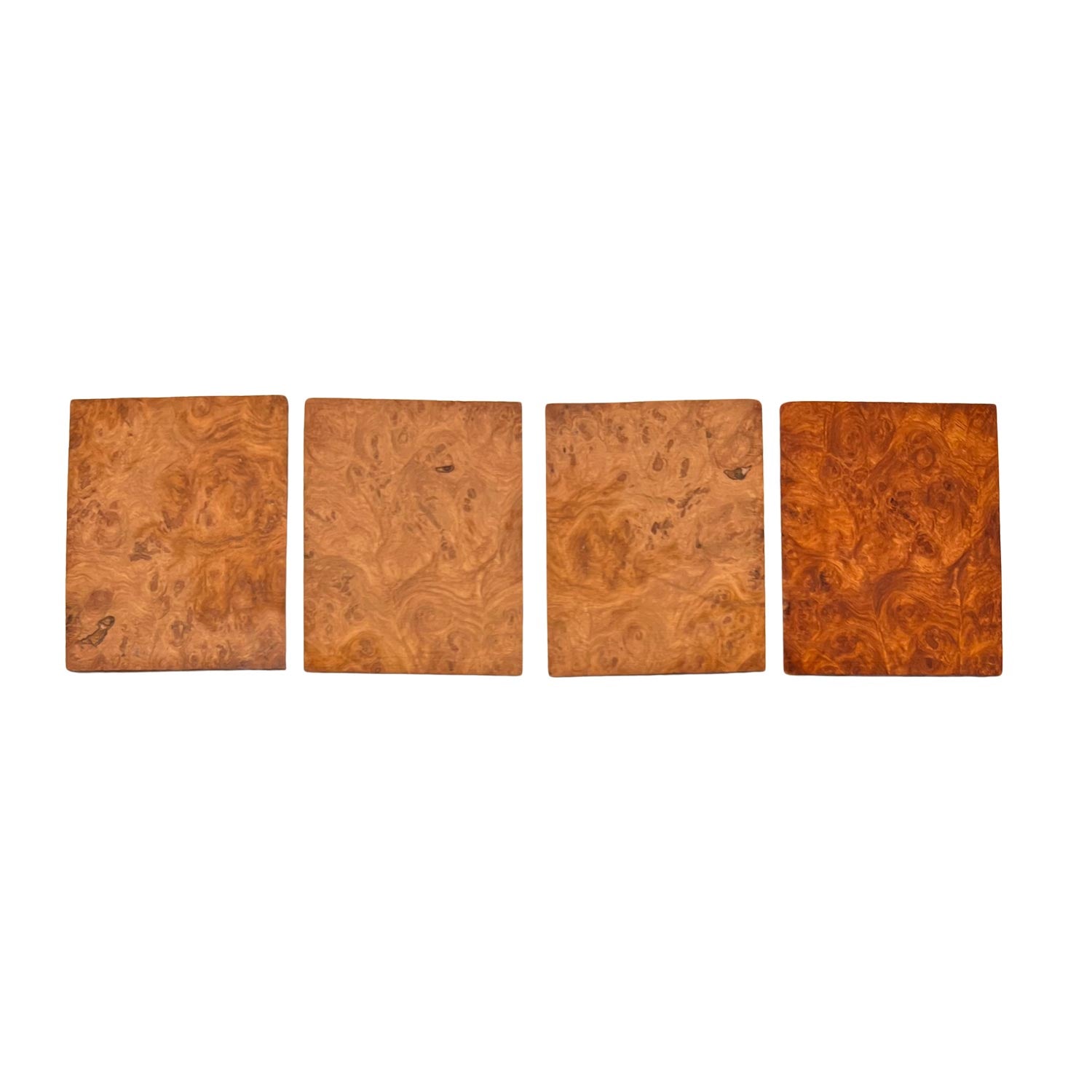 Afromosia Wood Burl 6-3/8&quot; x 5&quot; x 1/4&quot; - 8 pieces 