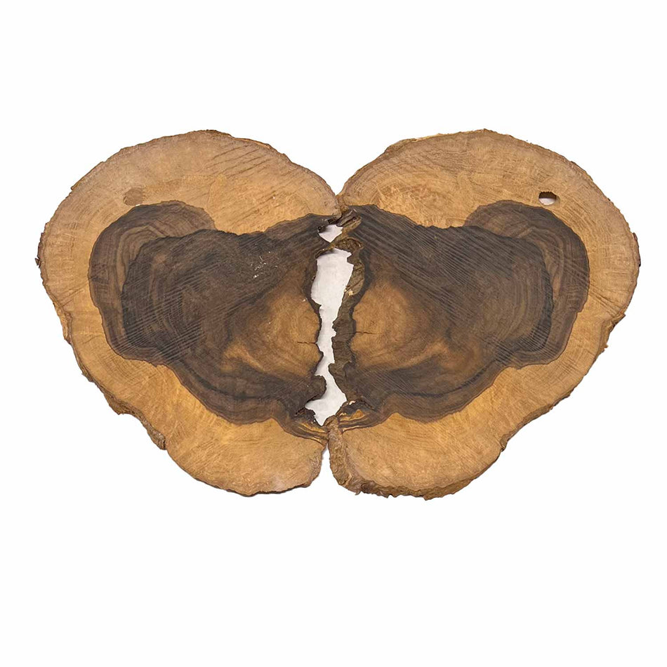 Ziricote Wood Burl - 2 pieces 7" x 5" x 1/4" #565-A